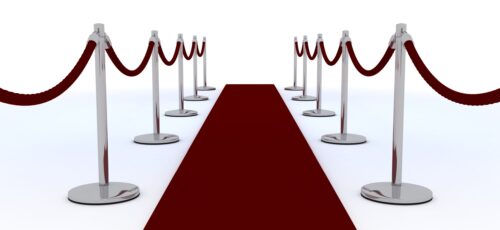 3d render of a red carpet and velvet rope